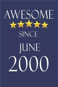 Awesome Since June 2000 Notebook Birthday Present