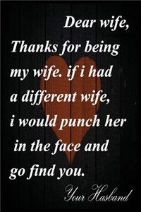 Dear wife, Thanks for being my wife if i had...