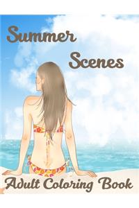 Summer Scenes Adult Coloring Book