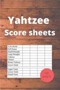 Yahtzee Scores Sheets