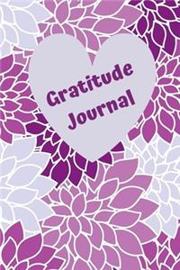 Gratitude Journal - 100 pages, 6x9 in., Daily Prompts, purple floral design: One-minute Daily Reflections to Promote Abundance