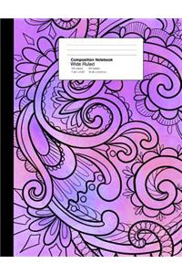 Composition Notebook Wide Ruled 7.44 X 9.69 Inches 100 Sheets / 200 Pages