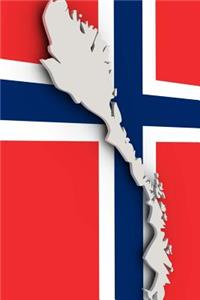 Flag of Norway Overlaid with Map in White Journal