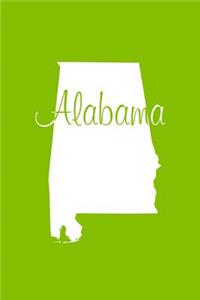 Alabama - Lime Green Lined Notebook with Margins