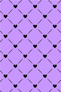 Journal Notebook Black Quilted Hearts Pattern 4