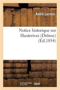 Notice Historique Sur Hauterives Drôme