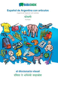 BABADADA, Español de Argentina con articulos - Konkani (in devanagari script), el diccionario visual - visual dictionary (in devanagari script)