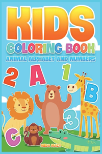 Kids Coloring Book Animal Alphabet and Numbers