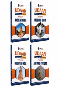 PW UDAAN (Prelims Wallah Static) Modern India, Ancient India, Medieval India, Art and Culture Combo Set of 4 Books For 2025 Exams | Quick and Comprehensive Revision Series