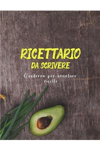 Ricettario Da Scrivere Quaderno Per Annotare Ricette