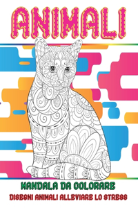 Mandala da colorare - Disegni animali alleviare lo stress - Animali