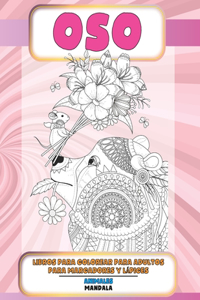 Libros para colorear para adultos para marcadores y lápices - Mandala - Animales - Oso