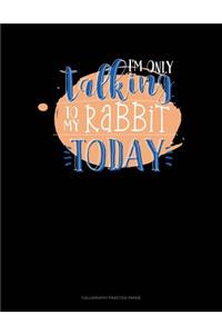 I'm Only Talking To My Rabbit Today