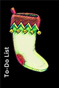 Stained Glass White Red Green Christmas Stocking Cute Christmas Blank Gift To-Do List Book for Women or Man