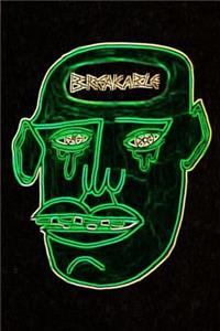 Breakable Green Neon Head Sketch Book