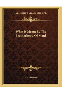 What Is Meant by the Brotherhood of Man?
