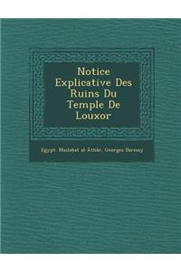 Notice Explicative Des Ruins Du Temple de Louxor