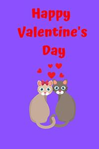 Happy Valentine's Day Gift for Cat Lovers, Notebook journal Cute Cats Valentine's Day Gift
