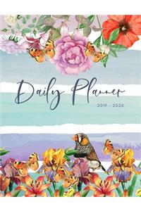 Planner July 2019- June 2020 Flower Stripes Monthly Weekly Daily Calendar