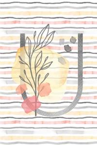 Food and Exercise Journal with Monogram Letter U