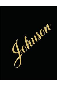 Johnson Personalized Minimalist Grid Notebook - 8.5x11 100 grid pages- Matte Johnson Personalized Matte Silk Cover with sturdy white pages notebook