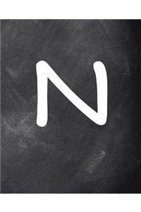Monogram N School Composition Book Personalized Letter N Chalkboard 130 Pages