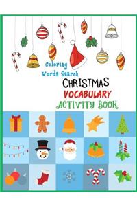 Christmas Vocabulary Activity Book Coloring Words Search