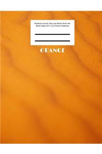 Orange Notebook Journal, Diary and Sketch Book with Blank Pages (8.5 x 11) (Texture Notebook)