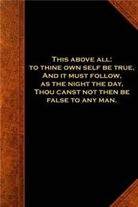 2019 Weekly Planner Shakespeare Quote Hamlet Self Be True 134 Pages