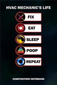 HVAC Mechanic's Life Fix Eat Sleep Poop Repeat