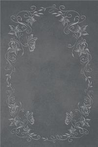 Slate Grey 101 - Blank Notebook With Color Me Too! (Butterflies & Flowers)
