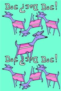 Journal Notebook For Dog Lovers, Purple Dogs in a Row 3