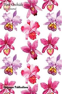 Pink Orchids Lined Journal: Medium Lined Journaling Notebook, Pink Orchids Watercolor Orchid Pattern Cover, 6x9, 130 Pages