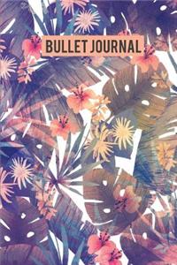 Bullet Journal: Cute Floral - 6x9 (1/4 Dotted Matrix Journal) - Softcover - Blank Bullet Journal for Daily, Monthly, Yearly Planner and Etc.