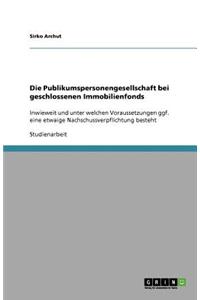 Die Publikumspersonengesellschaft bei geschlossenen Immobilienfonds