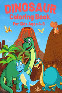 Dinosaur Coloring Book For Kids Ages 4-8