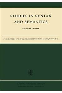 Studies in Syntax and Semantics