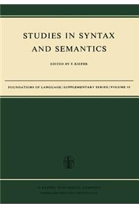Studies in Syntax and Semantics