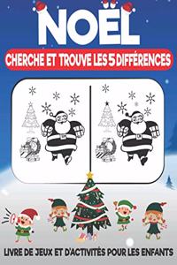 Noël cherche et trouve les 5 différences livre de Jeux et d'activités pour les enfants