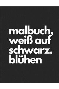 malbuch, weiß auf schwarz. blühen
