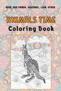 Animals Time - Coloring Book - Deer, Red panda, Squirrel, Lion, other