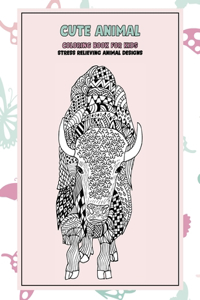 Cute Animal Coloring Book for Kids - Stress Relieving Animal Designs