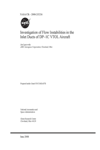 Investigation of Flow Instabilities in the Inlet Ducts of DP-1C VTOL Aircraft