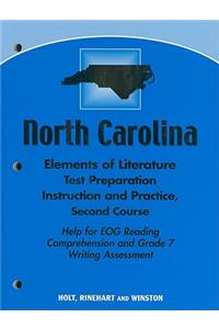 North Carolina Elements of Literature Test Preparation Instruction and Practice, Second Course: Help for EOG Reading Comprehension and Grade 7 Writing Assessment