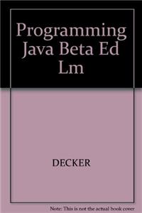 Programming Java Beta Ed Lm