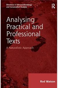 Analysing Practical and Professional Texts