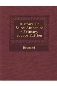 Histoire de Saint Ambroise