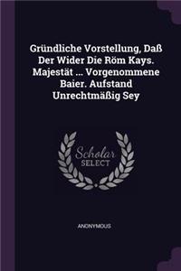 Gründliche Vorstellung, Daß Der Wider Die Röm Kays. Majestät ... Vorgenommene Baier. Aufstand Unrechtmäßig Sey