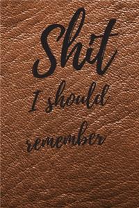 Shit I should remember