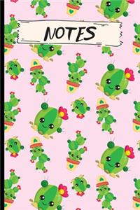 Notes: 120 Lined Pages - 6 x 9 - Journal For Organizing/Consolidating Notes In One Place - Cactus Design (Communication Book, Writing Pad)